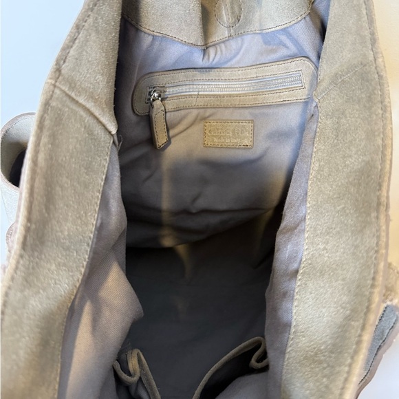 Garnet Hill Suede Leather Gray Tote Bag Purse Slouchy Boho Magnetic Closure - Picture 7 of 11